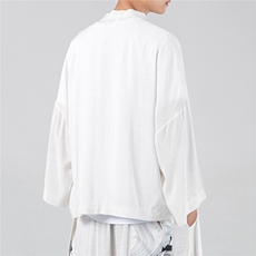 夏大码汉服风开衫阔腿裤情侣套装古风仙气学生班服TZ72/P145，男装休闲套装，钱塘713