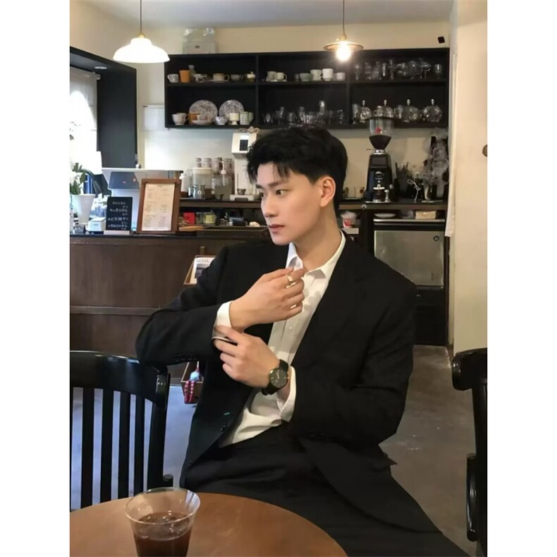 气质流行ins文艺日系原宿潮流慵懒简约垫肩西服时尚百搭新款,男装西服,星座506A