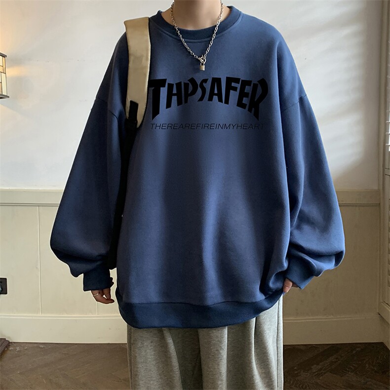 圆领卫衣男大码加厚加绒长袖t恤男S6007-P28加绒款-P33,男装卫衣,电商A040