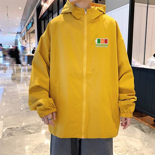 ！春秋新款港风休闲连帽夹克男宽松外套男装DJK234-P45，男装夹克，电商B371