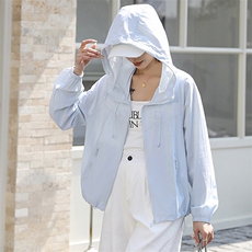 现货薄款透气轻薄连帽开衫多巴胺外穿通勤外套女，女装防晒衣，韩蔻秀