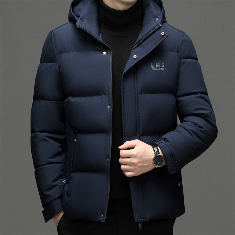 冬季可脱卸帽棉衣男新款商务休闲男装棉服中年男士加厚保暖外套,男装棉衣,电商B212（原钱塘6029）