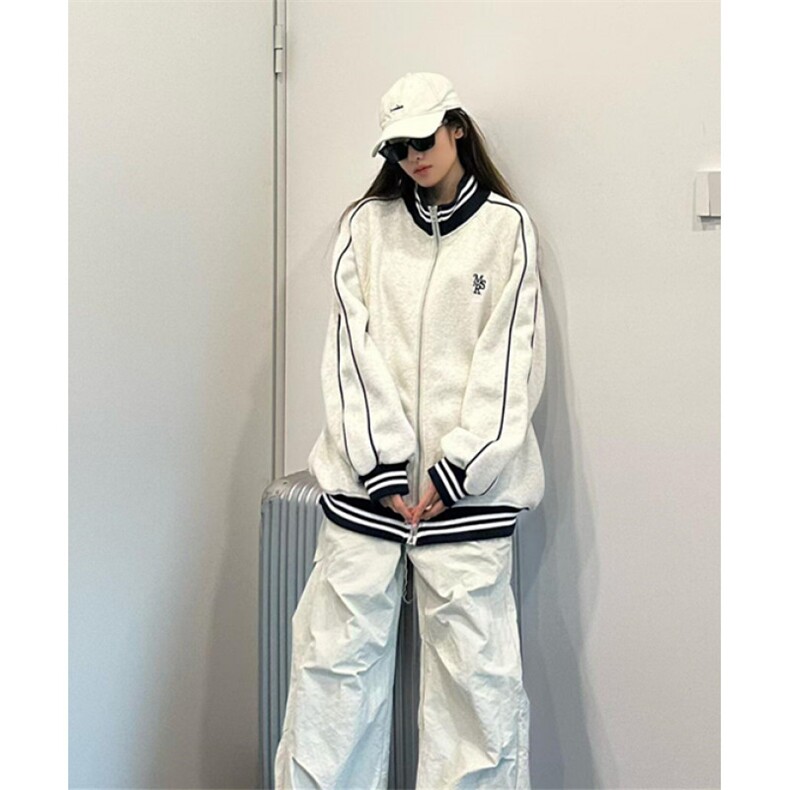 棒球服早秋外套女美式立领卫衣休闲宽松慵懒夹克上衣W18,男装夹克,星座1116A（原606A-3）