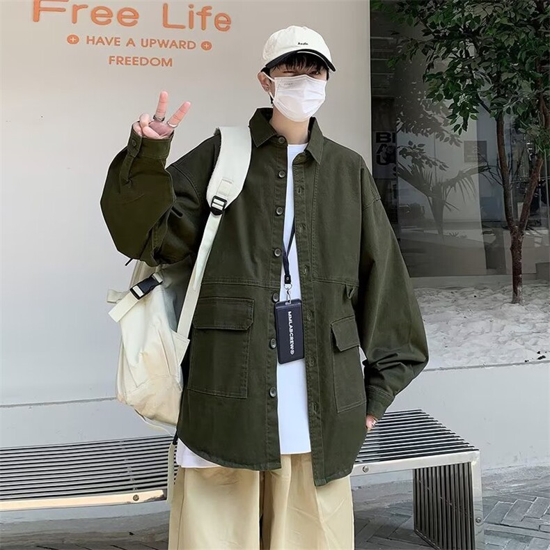 衬衫男韩版潮流长袖高街2023春夏季新款ins宽松百搭外套CY106-P43,男装衬衫,星座412-2