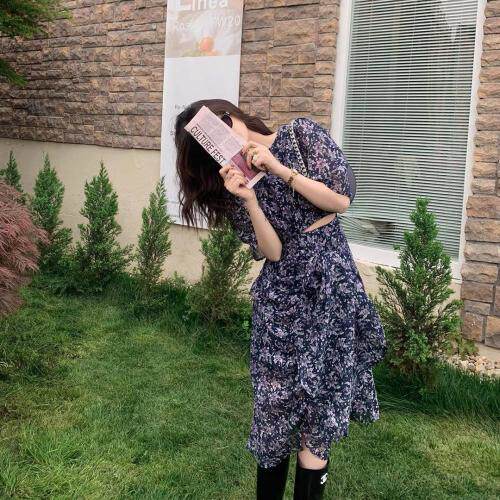 天丝碎花连衣裙，女装连衣裙，UPUP