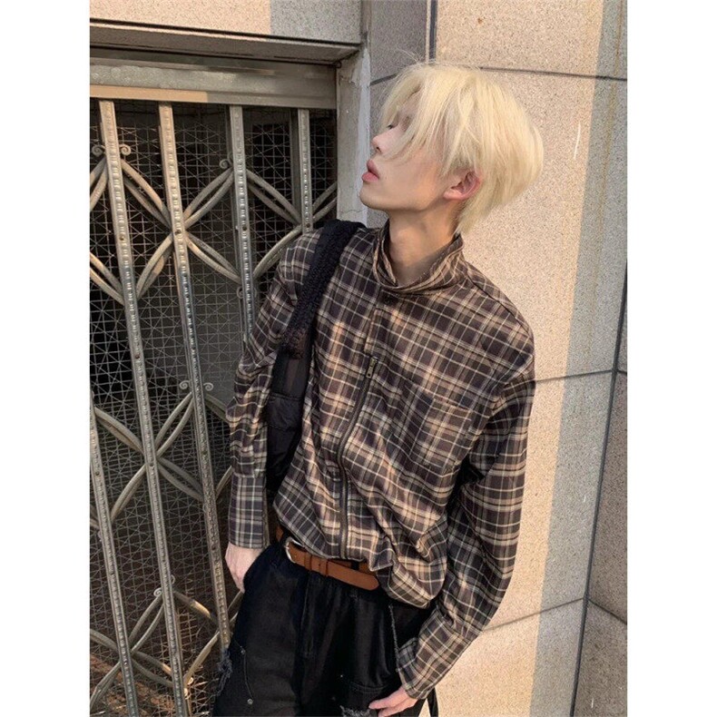 复古格子设计感衬衫ZC098-特批50,男装衬衫,星座313A(原308A-2)