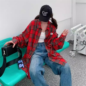 格子衬衫男秋季美式复古高级感潮牌巴洛克衬衣情侣装外套图片