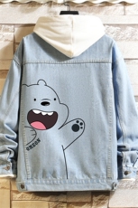 牛仔夹克男大码牛仔外套男茄克NJ77131-P60加绒款-P75，男装夹克，电商A040A