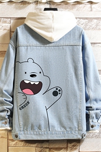 牛仔夹克男大码牛仔外套男茄克 NJ77131-P60加绒款-P75图片