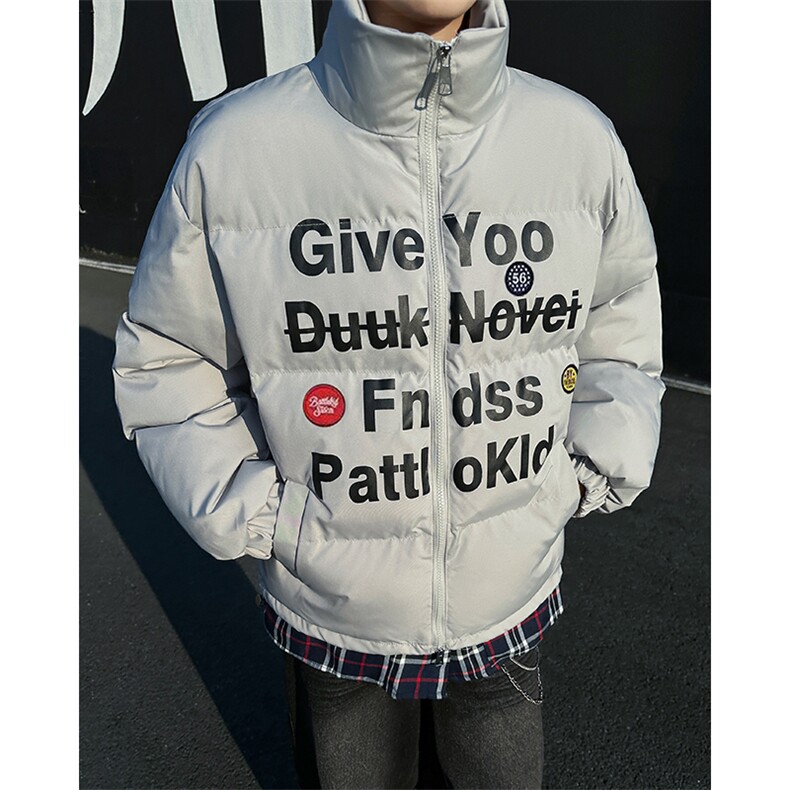 新款简约慵懒文艺时尚ins气质厚款冬季假两件格子美式潮流MY6625,男装棉衣,星座302B