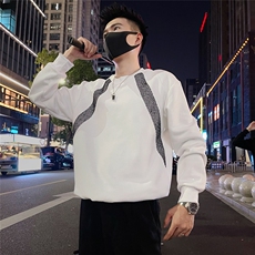 秋季卫衣外套男简约解构设计感拼料撞色全棉上衣，男装卫衣，电商A366