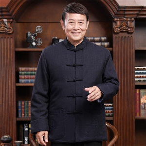 高品质中老年爷爷奶奶装风唐装棉服盘扣棉袄外套加棉复古棉衣图片