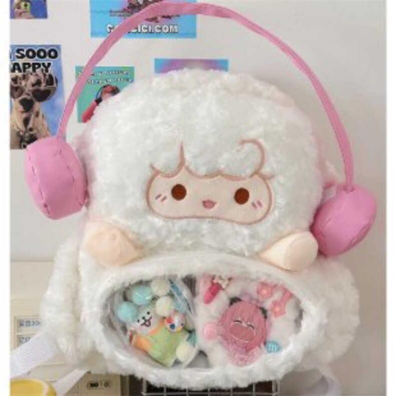 小羊双肩包精品毛绒背包羊羊卡通包，雪光毛绒玩具