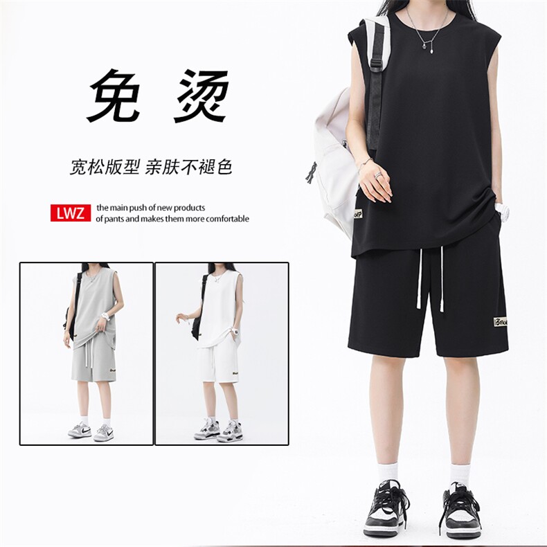 百搭休闲舒适透气休闲宽松两件套TZ85-特批68,男装休闲套装,星座718