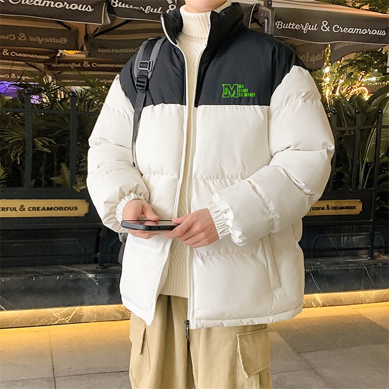 已注册港风直播抖音得物品质宽松男加厚撞色棉衣外套M1403P68,男装棉衣,电商C408-1(原B339-1)