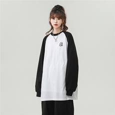 中性插肩袖设计大码S立体贴标短款印花字母卫衣女WY77079P30控48，男装卫衣，星座226-1