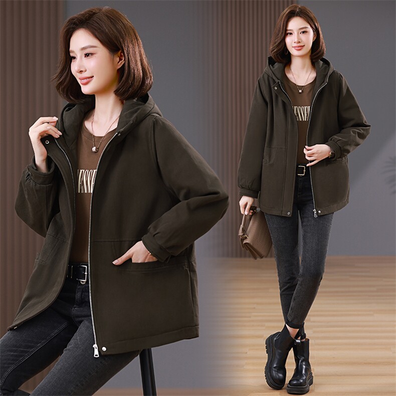 时尚加绒保暖女装派克服外套显瘦百搭冬季必备单品,女装派克服,韩派