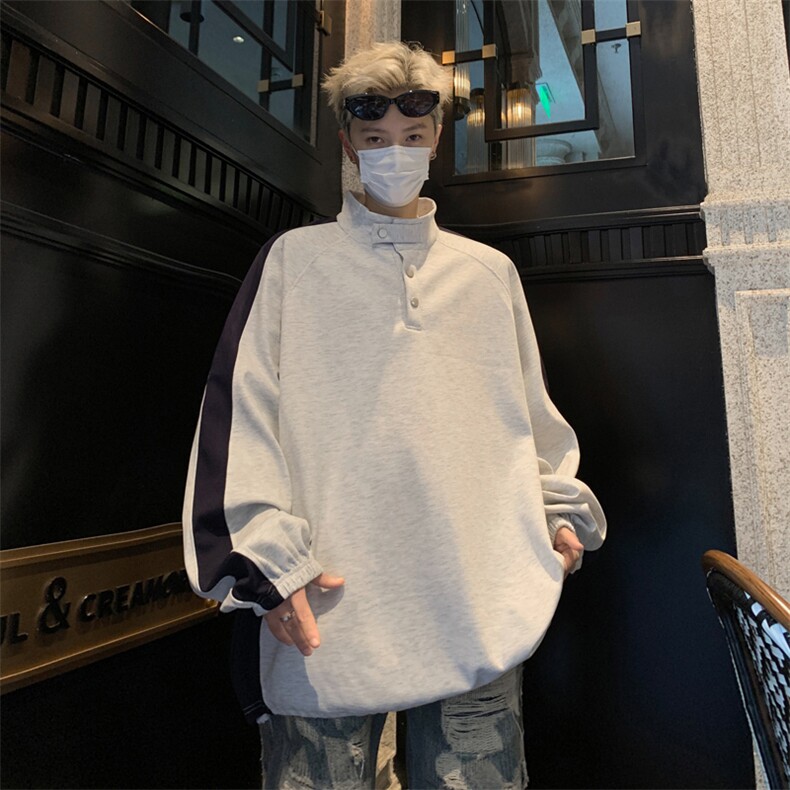 量大优供视频拼接排扣圆领长袖卫衣男XH82-特p30,男装卫衣,电商B367