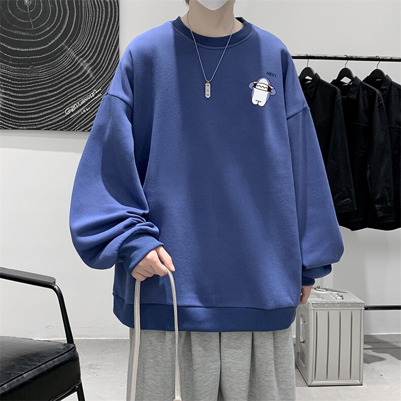 圆领卫衣男大码加厚加绒长袖t恤男S6167-P28加绒款-P33,男装卫衣,电商A040