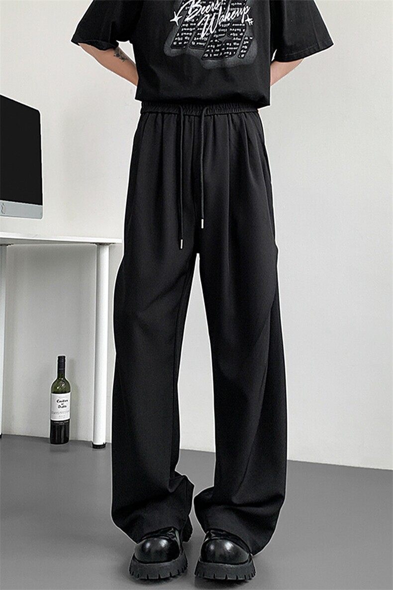 现货高品质宽松阔腿休闲裤垂感直筒西裤310A-2BK507P50控78,男装休闲裤,星座310A-2