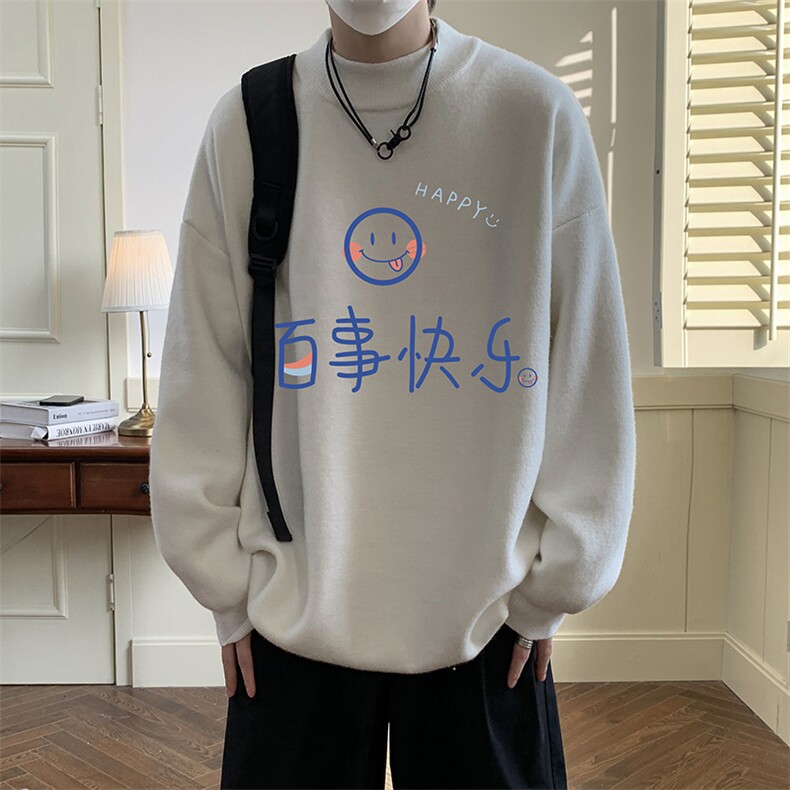 控68半高领毛衣男士大码针织衫男毛线衣男 M18183-P45 加绒款-P65图片