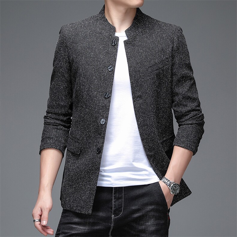 男士时尚西装外套青年商务立领正装上衣潮流百搭韩版型男西服，男装西服，电商B212（原钱塘6029）