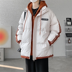棉服男冬季新款港风宽松假两件连帽棉衣MF8587-特P78，男装棉衣，星座214-3
