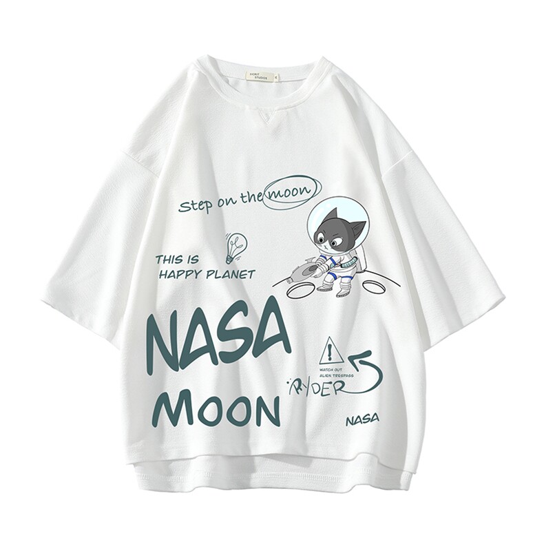 NASA联名同款春夏季七分袖t恤男大码五分袖男短袖中袖Q11187-P30,男装T恤,电商A040A