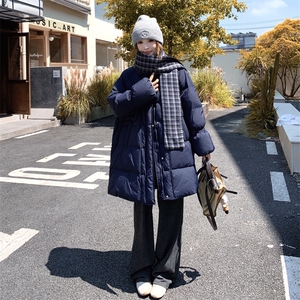 韩版高级感中长款羽绒服女2025年冬季新款宽松加厚保暖白鸭绒外套图片