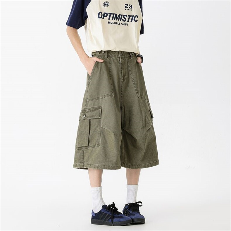 美式复古水洗做旧解构大口袋工装裤男女夏季XZ201-KZ053P55，男装工装外套，星座201