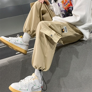 大码M-3XL 秋冬港风宽松百搭休闲工装男多口袋束脚裤 K1801-P35图片