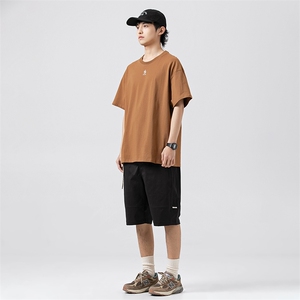 外27-2GANYOU日系240g仙人掌后背印花T恤TX35-P40图片