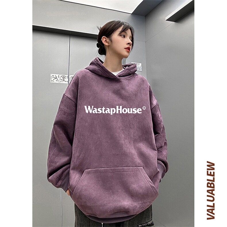 麂皮绒连帽卫衣直播品质重磅400克house印花JL7128-P45控78,男装卫衣,星座508（原C305）