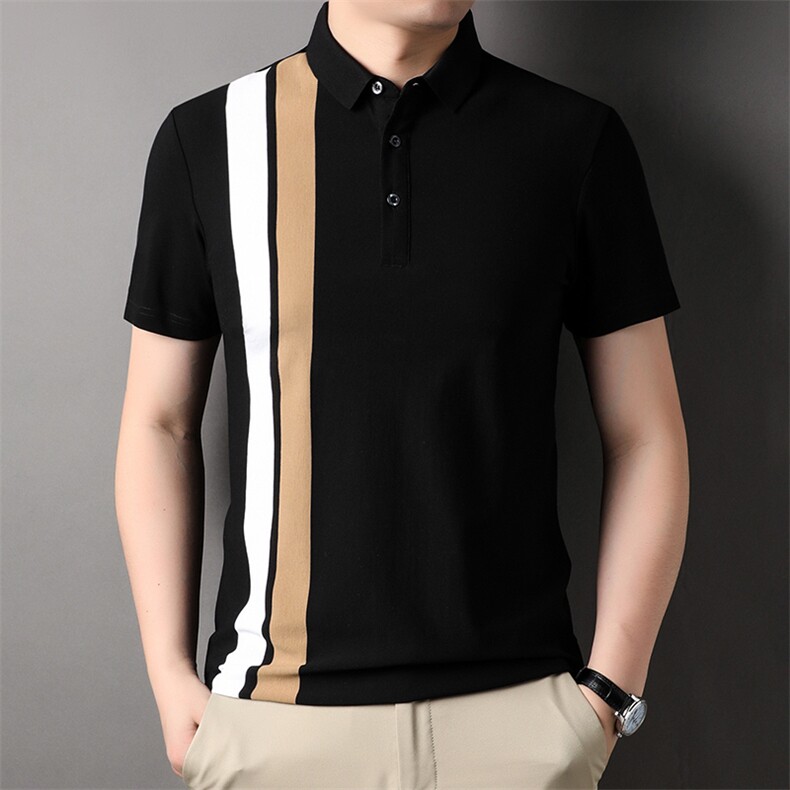 商务休闲短袖t恤男士夏季薄款翻领体恤带领POLO衫半袖夏装上衣服,男装T恤,电商B212（原钱塘6029）