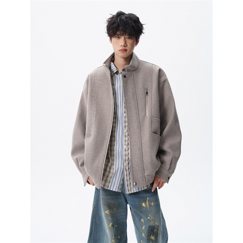 现货秋冬季加厚立领毛呢夹克男外套韩版呢子上衣812-F675P118,男装夹克,星座812