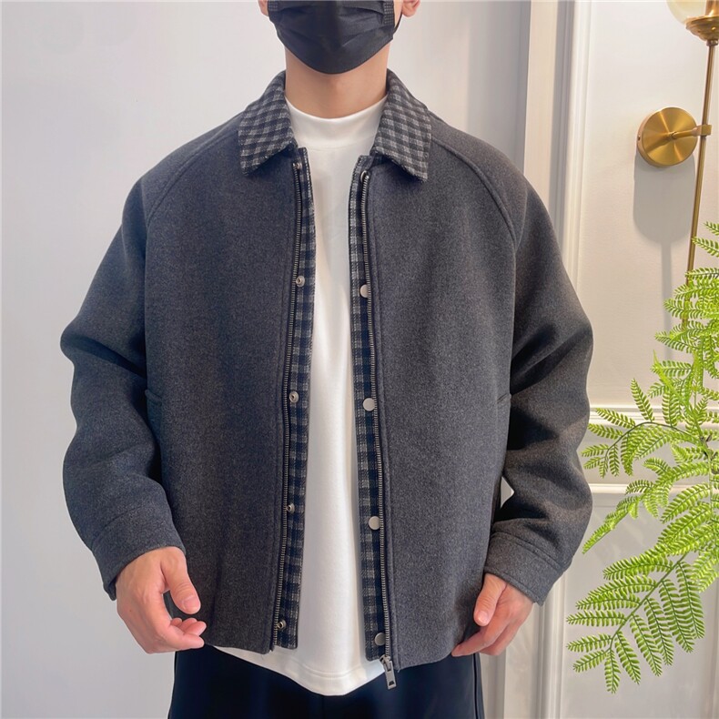 JY571-P93新款加棉假两件拼接潮流轻奢高级感时尚夹克外套,男装夹克,星座1501-3
