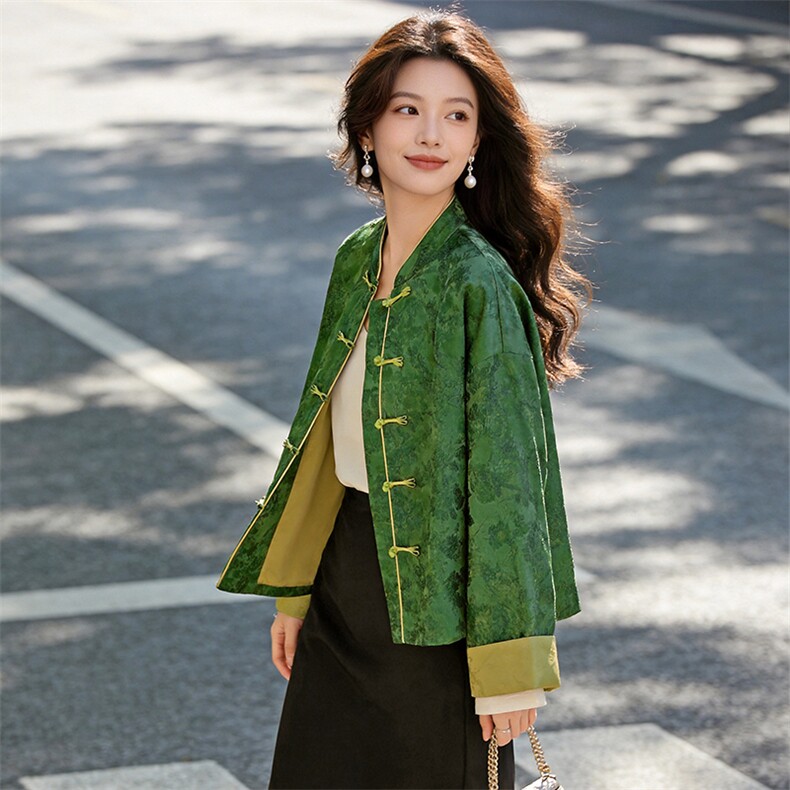 芷墨春季新款复古盘扣设计感新中式气质外套显高显瘦日常通勤女,女装短外套,芷墨服饰