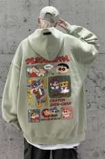 供抖音丶重磅高品棉350克排扣连帽蜡笔小新卫衣LW6102-特p58控78，男装卫衣，星座508（原C305）