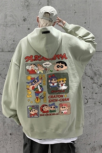 供抖音丶重磅高品棉350克排扣连帽蜡笔小新卫衣LW6102-特p58控78图片