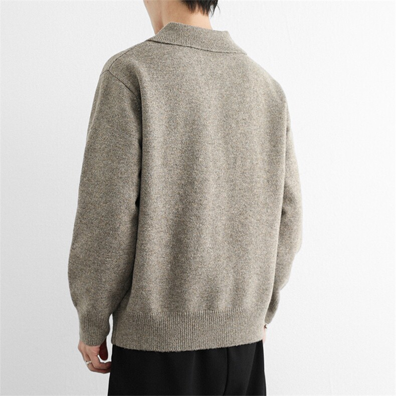 海鸥领Polo领毛衣v领秋冬季新款老钱风加厚宽松针织羊毛衫,男装针织衫/毛衣,星座914