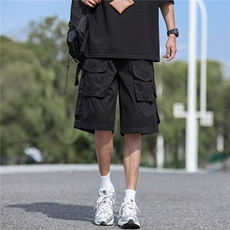 工装休闲短裤男女韩版潮流大口袋帅气2025夏季ins五分裤K6196-P50，男装休闲裤，星座412-3