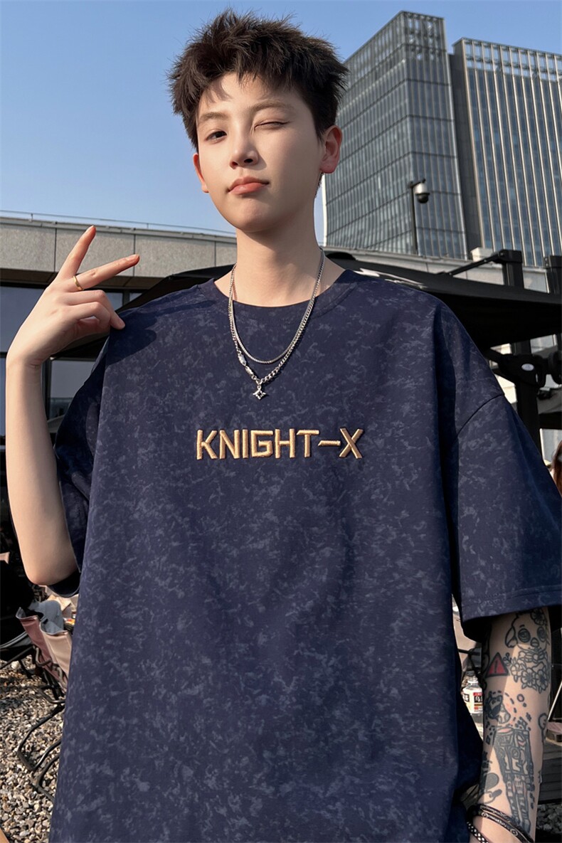 ！2026夏季新款男士重工刺绣碎花短袖T恤百搭半袖T2507特P28,男装T恤,电商B220