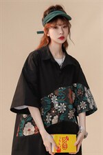 1绣花拼接成分：聚酯纤维M-5XL大码短袖衬衫男DCS7743P42控68，男装T恤，星座226-2