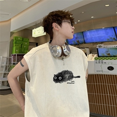 麂皮绒背心坎肩男T恤美式港风潮JB451-特P19控38，男装背心/马甲，电商B370