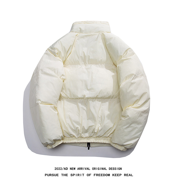 白鸭绒白底冬季潮流印花抽绳设计立领羽绒服YR212P195控258,男装羽绒服,电商A247-1