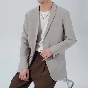 轻商务休闲抗皱免烫小西服男士春秋宽松简约西装夹克外套 XD15图片