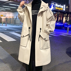 长年大货冲锋风衣男中长款大衣男F080薄P105加棉P120港风D，男装风衣，星座401