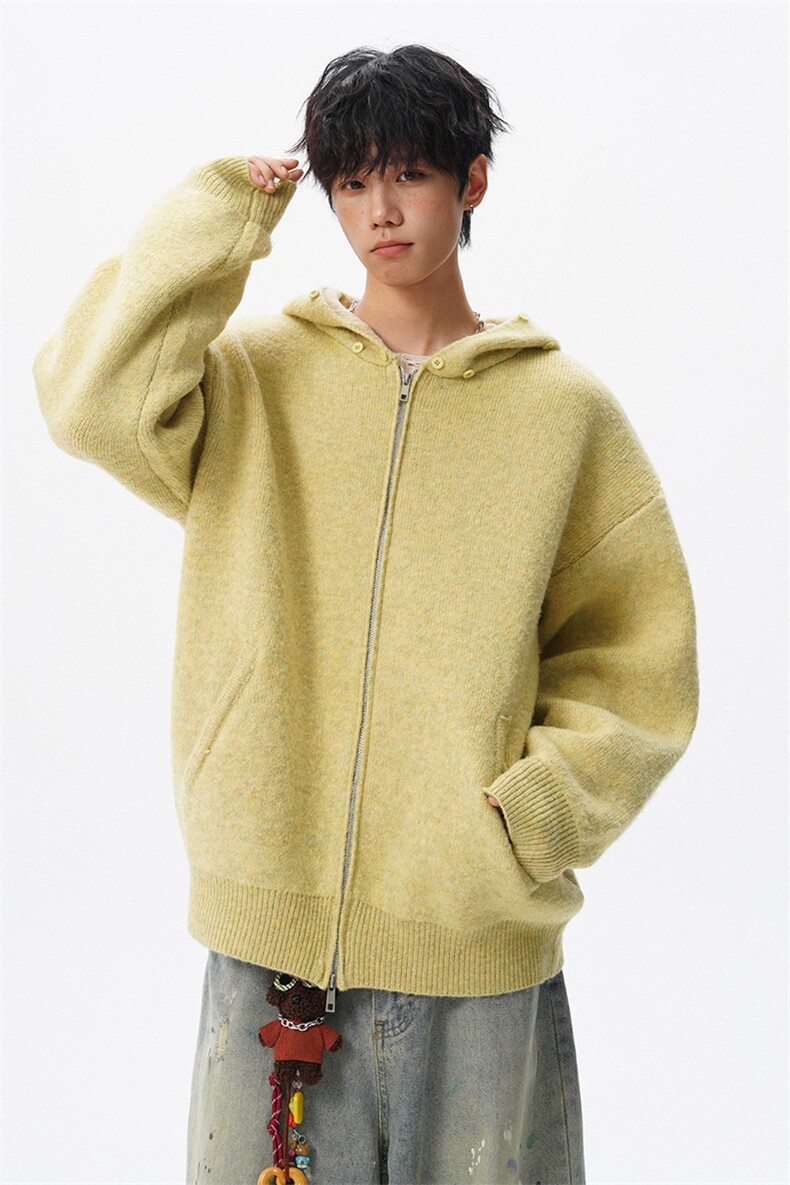 可拆卸毛领毛衣男慵懒风加厚保暖连帽针织衫外套MY1245-P88,男装针织衫/毛衣,电商D206-1