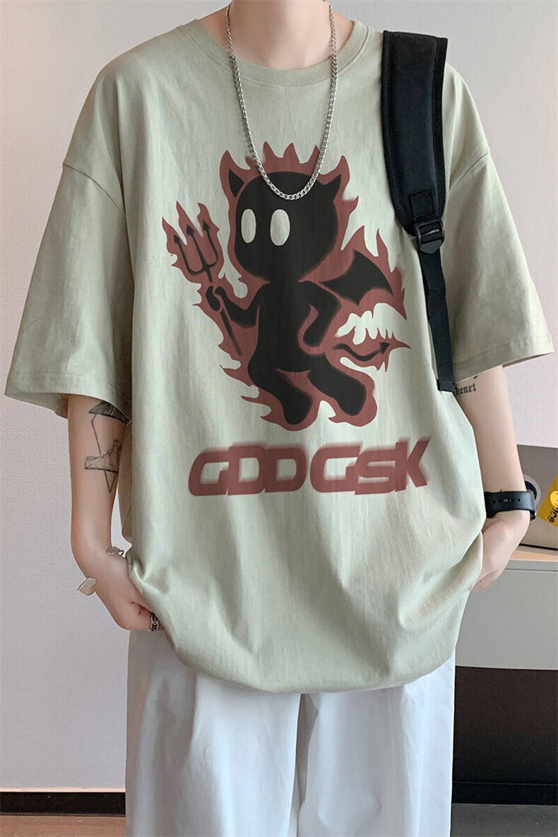 已注册/夏季内景炸街情侣短袖T恤男潮重磅宽松打底衫DT00510/P25,男装T恤,电商B316