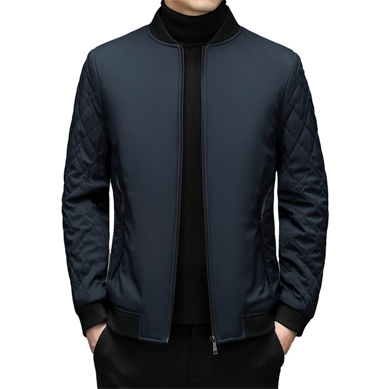 立领纯色棉衣男2023冬季中年男休闲棉服爸爸冬装外套YYM8615-P205,男装棉衣,电商B212（原钱塘6029）